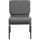 Flash Furniture HERCULES Series 21"W Stacking Church Chair with Silver Vein Frame - Grey Fabric-Multipurpose Church Chair