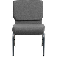 Flash Furniture HERCULES Series 21"W Stacking Church Chair with Silver Vein Frame - Grey Fabric-Multipurpose Church Chair