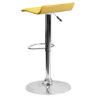 Flash Furniture 15" x 15" Vinyl Adjustable Height Bar Stool W/Chrome Base, Yellow, 2 Pack-Swivel Seat