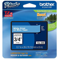 Brother TZE545 Label Tape - 18mm - White on Blue-Brother P-Touch TZ Labelling Tape
