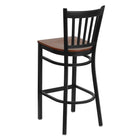Flash Furniture HERCULES Series Black Vertical Back Metal Restaurant Barstool - Cherry Wood Seat - 2 Pack-.625" Thick Plywood Seat