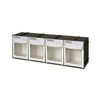 Kleton Heavy-Duty Tilt Bins, 4-Drawers-Transparent polystyrene front window for easy viewing