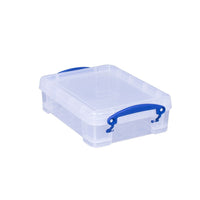 Really Useful Boxes 1.75L Storage Box, Clear-Ideal for securely storing office or general home storage
