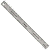 Staples Stainless Steel Ruler - 15"/38cm-Stainless steel ruler with etched-on imperial and metric rules