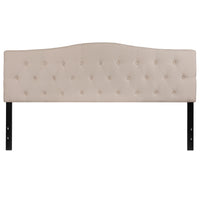 Flash Furniture Cambridge Tufted Upholstered King Size Headboard - Beige Fabric-Contemporary Style
