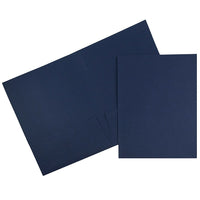 JAM Paper Two Pocket Presentation Folders, Navy Blue Linen, 100 Pack (26982B)-Navy blue