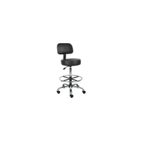 Nicer Interior Medical Salon Drafting Chair - Black-Upholstered in durable Caressoft vinyl for easy maintenance and cleaning.