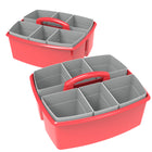 Storex Large Caddy with Sorting Cups - Red - 2 Pack-2 big compartments with inside measurements: 11.25" long x 4.25" wide x 4.5" deep
