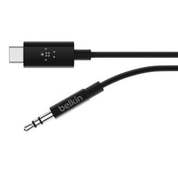 Belkin 3' USB-C To 3.5mm Audio Cable - Black-RockStar 3.5mm Audio Cable with USB-C Connector