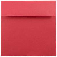 JAM Paper 7.5 x 7.5 Square Envelopes, Brite Hue Red Recycled, 250 Pack (2792291H)-Red recycled envelope