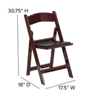 Flash Furniture HERCULES Series Red Mahogany Resin Folding Chairs with Black Vinyl Padded Seat - 4 Pack-CA117 Fire Retardant Foam