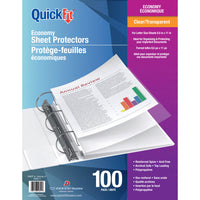Davis Group - Protège-feuilles QuickFit - Économique 2 mil. - Format lettre - Transparent - Paquet de 100-Protège-feuilles