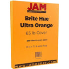 JAM Paper Bright Colour Cardstock, 8.5 x 11, 65lb Ultra Orange, 250 Pack (151027B)-Ultra orange