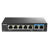 D-Link 7-Port Multi-Gigabit Unmanaged Switch-Two 2.5 Gigabit Ethernet ports provide multi-speed transmission ideal for high-performance Wi-Fi 6 networks, allowing fast data transfers and maximizing network bandwidth