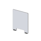 Mark Maker Modular Sneeze Guard Front - 23.5" W x 31.5" H panel 1/4" Clear Acrylic -2 4" aluminum bottom rails -with 4"x12" pass-Attach modular panel sides to extend the length of your divider using Plastic Living Hinges (Flex Hinges).