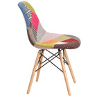 Flash Furniture Elon Series Milan Patchwork Fabric Chair with Wooden Legs-Back Width: 12-17"