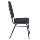 Flash Furniture HERCULES Series Crown Back Stacking Banquet Chairs with Black Patterned Fabric & Silver Vein Frame - 4 Pack-Crown Back Design