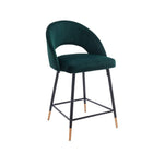 Plata Import Velvet Stool - Green-Counter stool suitable for indoor and outdoor use