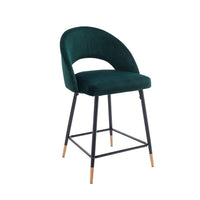 Plata Import Velvet Stool - Green-Counter stool suitable for indoor and outdoor use