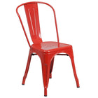 Flash Furniture 31.5'' x 63'' Rectangular Red Metal Indoor-Outdoor Table Set with 6 Stack Chairs (ET-CT005-6-30-RED-GG)-ANSI BIFMA Certified