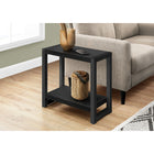 Monarch Specialties 2081 Accent Table - 22"H/Black/Black Metal-Product dimensions: 22"H x 23.75"W x 11.75"D