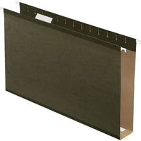 Pendaflex Extra Capacity Reinforced Standard Green Hanging Folders - 2" Expansion - Legal Size - 25 Pack-Extra capacity hanging folders stand up to your largest, bulkiest files