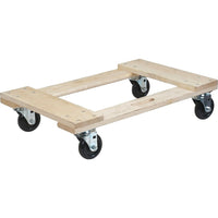 Kleton Hardwood Dolly, Polyolefin Wheels, 900 Lbs. Capacity, 18" W x 24" D x 7" H-Capacity: 900 lbs.