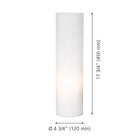 Eglo Geo In-Line Switch Table Lamp - 18" - White Glass-Dimensions: 4.75" D x 4.75" W x 17.75" H