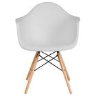 Flash Furniture - 2 pièces Chaise de la série Alonza en plastique blanc avec pattes en bois-Ensemble de 2 chaises d'appoint auxiliaires