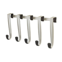 Umbra Schnook, 5-Hook Over-the-Door, Black and Nickel-Formed metal hook with painted finish and rubber tips