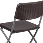 Flash Furniture 6 pièces - Chaise pliante en plastique et rotin brun de la série HERCULES avec cadre gris-Le siège texturé garantit une assise sûre