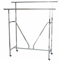 Eddie's Heavy Duty Double Bar Clothing Rack - 22" W x 5' L - Chrome-Clothing Rack