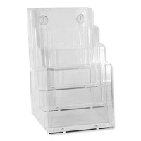 Eddie's Hang-Up Display Ltd.Multi Compartment Half Page Literature Holder - Clear - 4 Bay - 10 Pack-Literature Holder