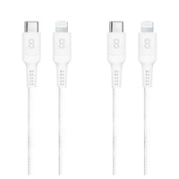 LOGiiX Piston Connect USB-C to Lightning - White - 2 Pack-This 2 pack includes 2 x 1.2m (3.93ft) USB-C to Lightning braided cables