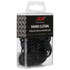 JAM Paper Circular Coloured Papercloops, Black Round Paper Clips, 5 Packs of 50, 250 Total (2187133g)-Length: 1"