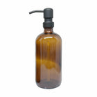 Wamaco 16oz Bouteille en verre Pompe liquide, Ambre, paquet de 4-16 oz