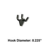 Azar Displays 1" x 0.225" Diameter Plastic Hooks, Black, 50 Pack-Fits standard pegboard