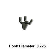 Azar Displays 1" x 0.225" Diameter Plastic Hooks, Black, 50 Pack-Fits standard pegboard