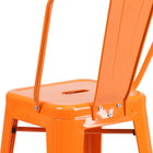 Flash Furniture Commercial Grade 24" High Orange Metal Indoor-Outdoor Counter Height Stool with Back-Footrest with Floor Protector Plastic Glides