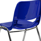Flash Furniture HERCULES Series Navy Ergonomic Shell Stack Chair with Chrome Frame & 16" Seat Height-Vented Back allows air circulation