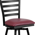 Flash Furniture HERCULES Series Black Ladder Back Swivel Metal Barstool - Burgundy-CA117 Fire Retardant Foam