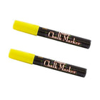 Marvy Uchida Broad-Point Liquid Chalk Markers - Erasable - Dustless - Yellow - 2 Pack-Colour: Yellow