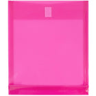 JAM Paper Plastic Envelopes with VELCRO Brand Closure - 1" Expansion - Letter - 9 3/4" x 11 3/4" - Fuchsia Pink - 12 Pack (118V1FU)-Pink Letter Size Open End Expanding Plastic Envelopes with Velcro Closure