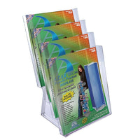 Azar Displays – Présentoir à dépliants format lettre à quatre niveaux modulaire pour le comptoir, 2/paquet (252311)-À utiliser sur le comptoir pour présenter des documents imprimés