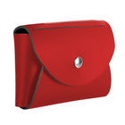 JAM Paper Leather Business Card Case, Round Flap, Red, 5 Pack (2233317457g)-Dimensions: 2 1/4"(H) x 3-1/2"(W) x 3/4"(D)
