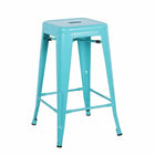 Plata Decor Tolix 26"H Stool - Turquoise - 2 Pack-Backless