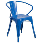 24'' Round Blue Metal Indoor-Outdoor Table Set with 2 Arm Chairs (CH-51080TH-2-18ARM-BL-GG)-4