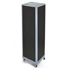 Azar Displays 60" x 16" 4-Sided Pegboard Floor Display with Wheels, Black (700406-BLK)-Square tower spinner with wheels