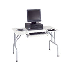 Safco Folding Computer Table-Keyboard shelf adjusts 6 positions for height and tilt