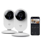 Geeni Glimpse 1080p HD Smart Security Cameras - White - 2 Pack-Fixed Security Camera